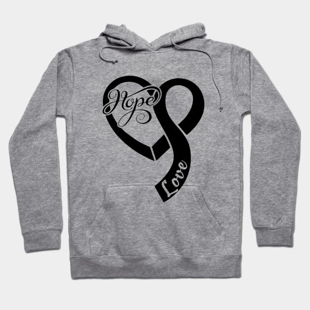 Melanoma Cancer Awareness Hope Love Heart Ribbon Valentines Day - Love Shouldn't Hurt Hoodie by DAN LE